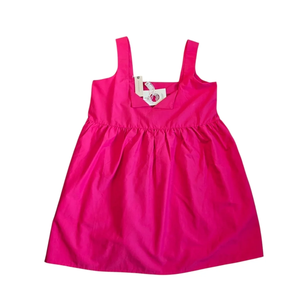 Anthropologie Daily Practice NWT Sleeveless Split-Neck Mini Fuchsia Dress - Picture 3 of 7